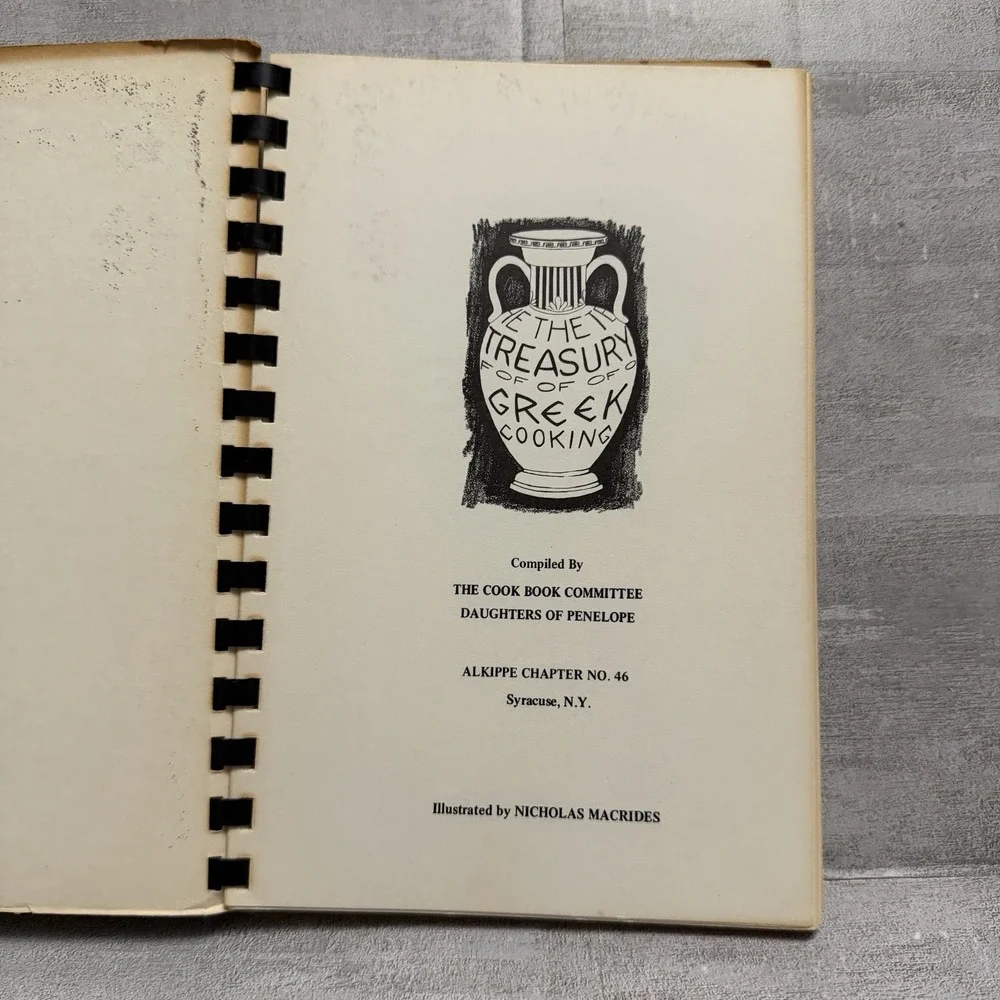 Treasury of Greek Cooking 1969 Cookbook Recipes Daughters‎ Penelope Syracuse NY